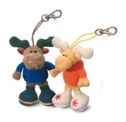 Nici 23907 Anhänger Mit Karabiner Plüsch 12cm Elch Rosa - Orange -Nici Store 23906 1