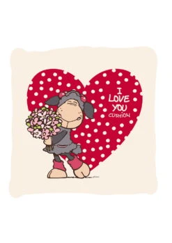 Nici 34588 Kissen Schaf Jolly Mäh Herz Blumen I Love You 26x26cm Plüsch