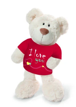 Nici 37756.1 Classic Bear Creme Mit Rotem T-Shirt "I Love You" 35cm Plüsch Schlenker -Nici Store 37756 1 1