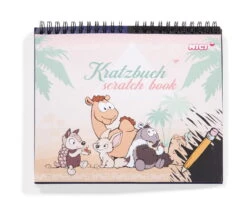 Nici 45278 Kratzbuch Scratch Book Wild Friends AmeisenbĂ€r WĂŒstenfuchs GĂŒrteltier