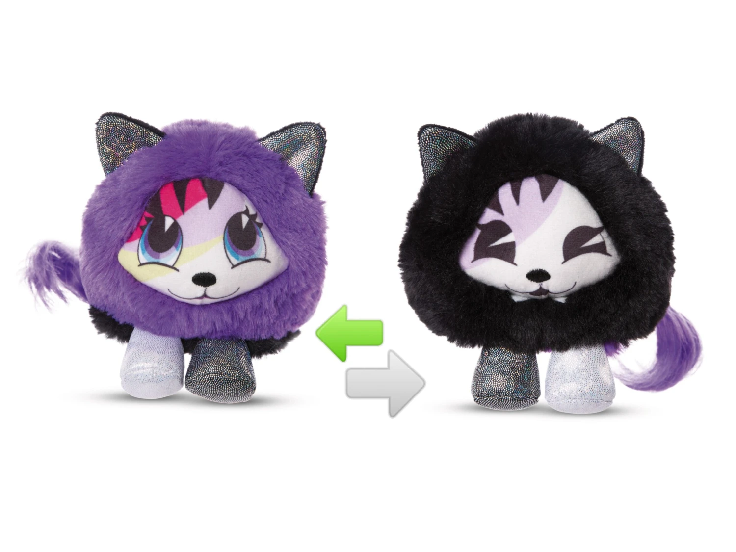 Nici 47909 Pixidoos Pets 2-in-1 Wendeplüsch Katze Sunbi 12cm Lila-schwarz Plüsch 3 Nici 47909 Pixidoos Pets 2-in-1 Wendeplüsch Katze Sunbi 12cm Lila-schwarz Plüsch