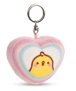 Nici 48222 Schlüsselanhänger Herzförmig PiuPiu Molang Regenbogen 8cm Kawaii -Nici Store 48222 02 ZA Frei