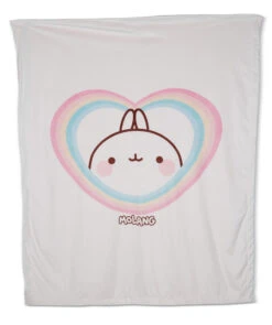 Nici 48229 Kuscheldecke Molang Mit Regenbogenherz 140x175cm Plüsch Kawaii
